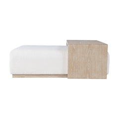 Bonn Ivory/Light Brown Castered Cocktail Table Ottoman w/Sliding Top - Ornate Home
