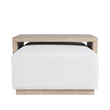 Bonn Ivory/Light Brown Castered Cocktail Table Ottoman w/Sliding Top - Ornate Home