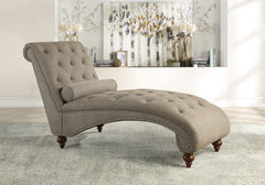 Bonne Exposed Wood Feet With Brown Chaise - Ornate Home