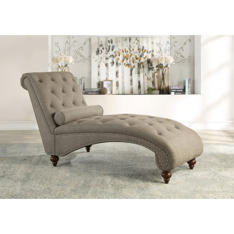 Bonne Exposed Wood Feet With Brown Chaise - Ornate Home