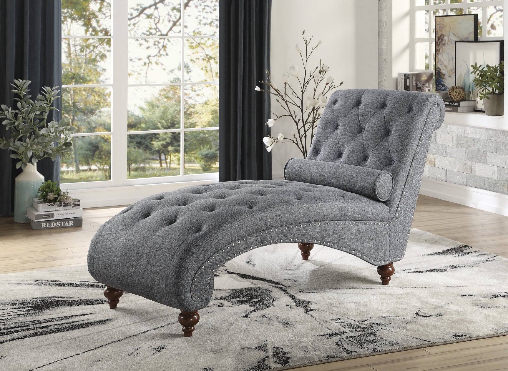 Bonne Gray Brown Chaise - Ornate Home