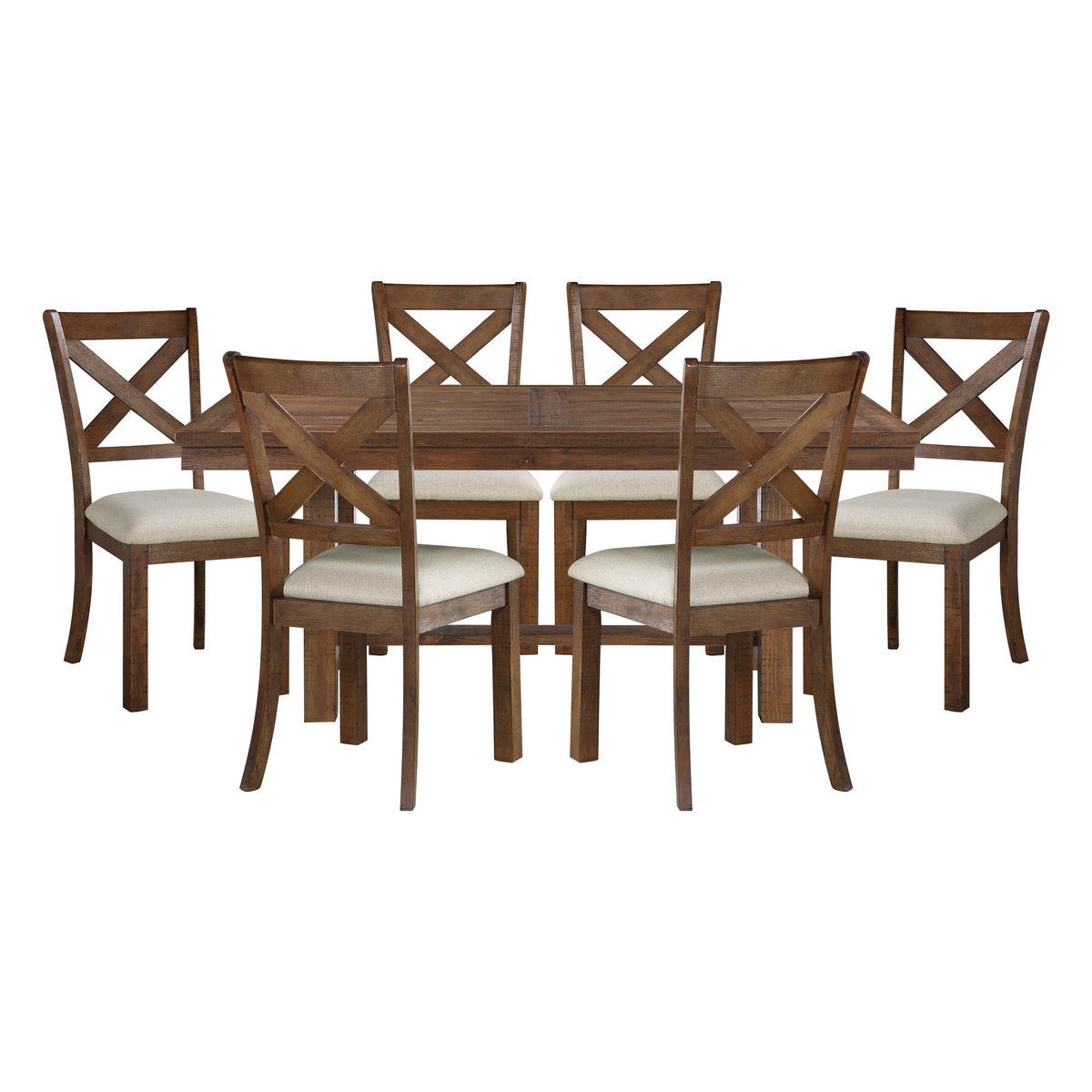 Bonner Brown 7pc Dining Set - Ornate Home