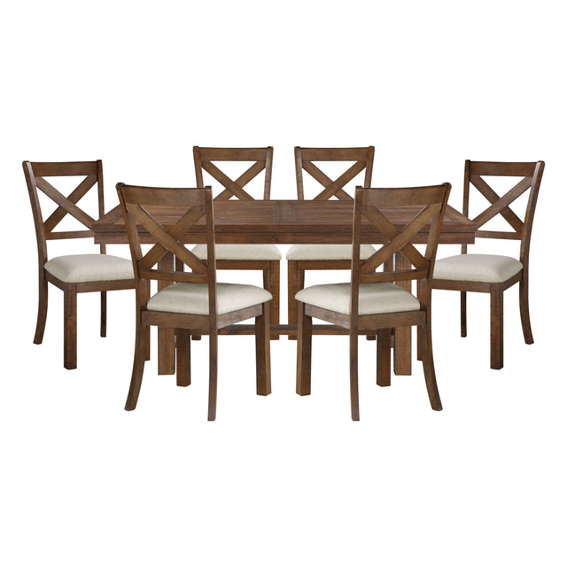 Bonner Brown 7pc Dining Set - Ornate Home