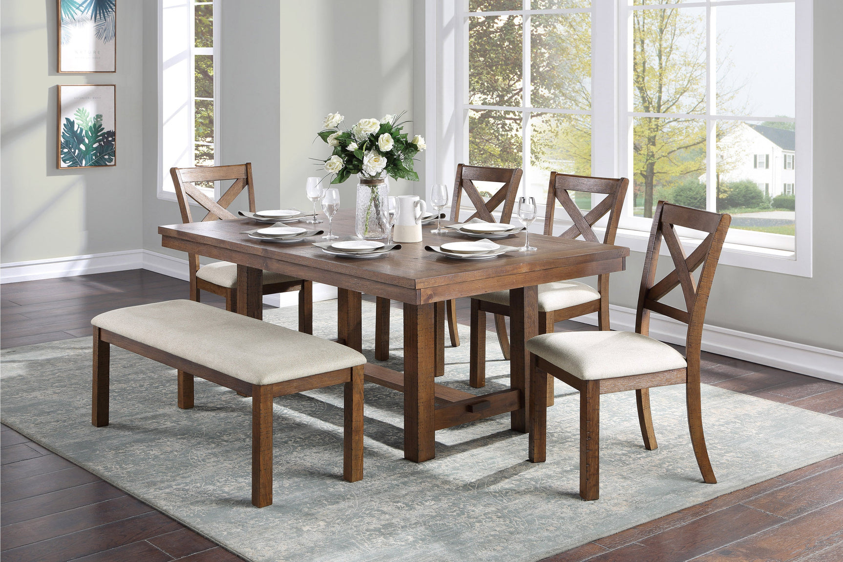 Bonner Brown/Beige Side Chair (Set of 2) - Ornate Home