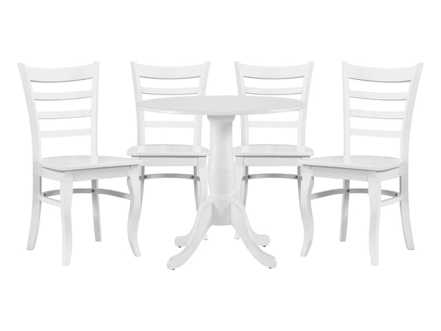 Bonnie White 5-Piece Dining Table Set - Ornate Home