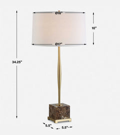 Booker Brass Thin Table Lamp - Ornate Home