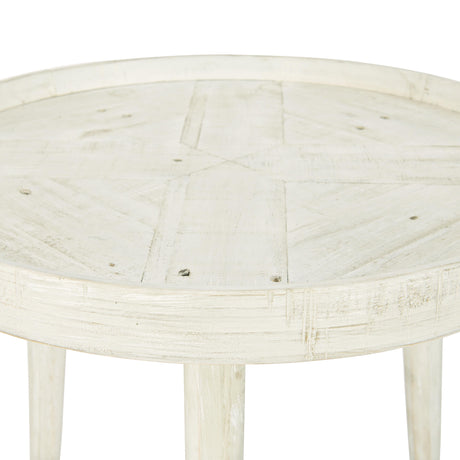 Booker Brushed White Side Table - Ornate Home