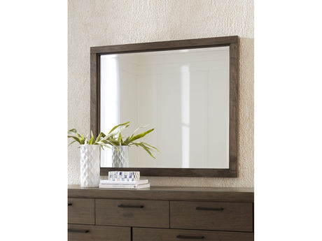 Boracay Beveled Glass Landscape Mirror in Wild Oats Brown - Ornate Home