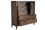 Boracay Five Drawer One Door Walnut Sweater Chest in Wild Oats Brown - Ornate Home