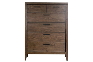 Boracay Five Drawer Walnut Chest in Wild Oats Brown - Ornate Home