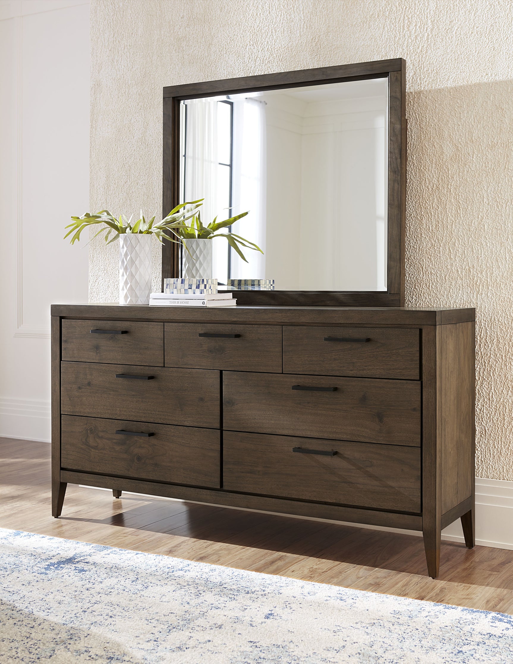 Boracay Seven Drawer Walnut Dresser in Wild Oats Brown - Ornate Home