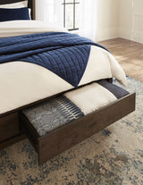 Boracay Upholstered Eastern King Wingback Storage Bed in Wild Oats Brown - Ornate Home