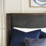 Boracay Upholstered Queen Wingback Storage Bed in Wild Oats Brown - Ornate Home