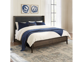 Boracay Upholstered Wingback California King Storage Bed in Wild Oats Brown - Ornate Home