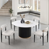 Borden Black/White 7 Pc. Dining Table Set - Ornate Home