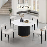 Borden Black/White 7 Pc. Dining Table Set - Ornate Home