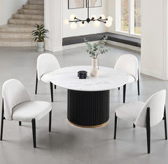 Borden Black/White 5 Pc. Dining Table Set - Ornate Home