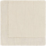 Bordered Solid Beige Cream Wool Rug - Ornate Home