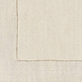 Bordered Solid Beige Cream Wool Rug - Ornate Home