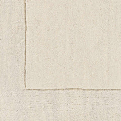 Bordered Solid Beige Cream Wool Rug - Ornate Home