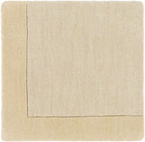Bordered Solid Beige Wool Rug - Ornate Home