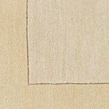 Bordered Solid Beige Wool Rug - Ornate Home