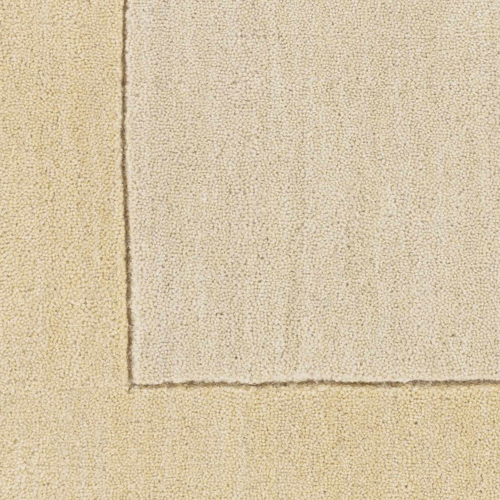 Bordered Solid Beige Wool Rug - Ornate Home