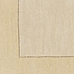 Bordered Solid Beige Wool Rug - Ornate Home