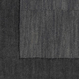 Bordered Solid Black Charcoal Wool Rug - Ornate Home