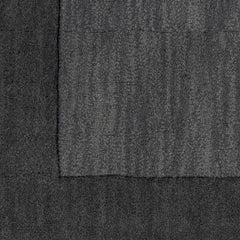 Bordered Solid Black Charcoal Wool Rug - Ornate Home