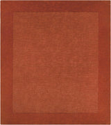 Bordered Solid Brick Red Wool Rug - Ornate Home