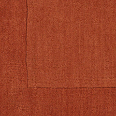 Bordered Solid Brick Red Wool Rug - Ornate Home
