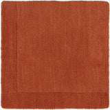 Bordered Solid Brick Red Wool Rug - Ornate Home