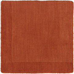 Bordered Solid Brick Red Wool Rug - Ornate Home