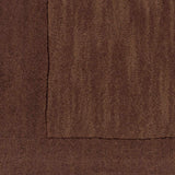 Bordered Solid Brown Wool Rug - Ornate Home