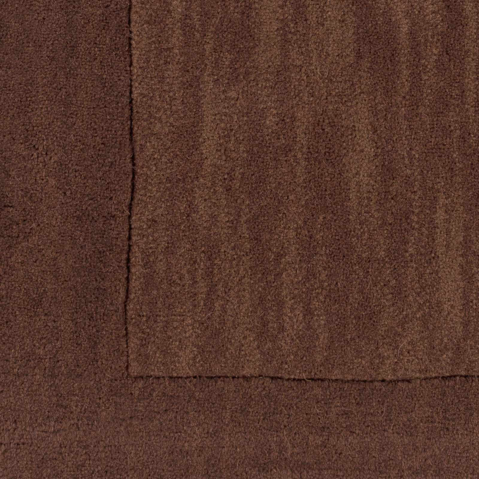 Bordered Solid Brown Wool Rug - Ornate Home