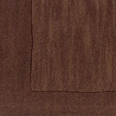 Bordered Solid Brown Wool Rug - Ornate Home