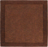 Bordered Solid Brown Wool Rug - Ornate Home