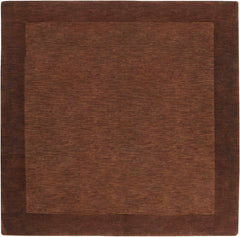 Bordered Solid Brown Wool Rug - Ornate Home