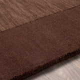 Bordered Solid Brown Wool Rug - Ornate Home