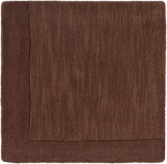 Bordered Solid Brown Wool Rug - Ornate Home