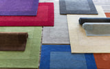 Bordered Solid Brown Wool Rug - Ornate Home