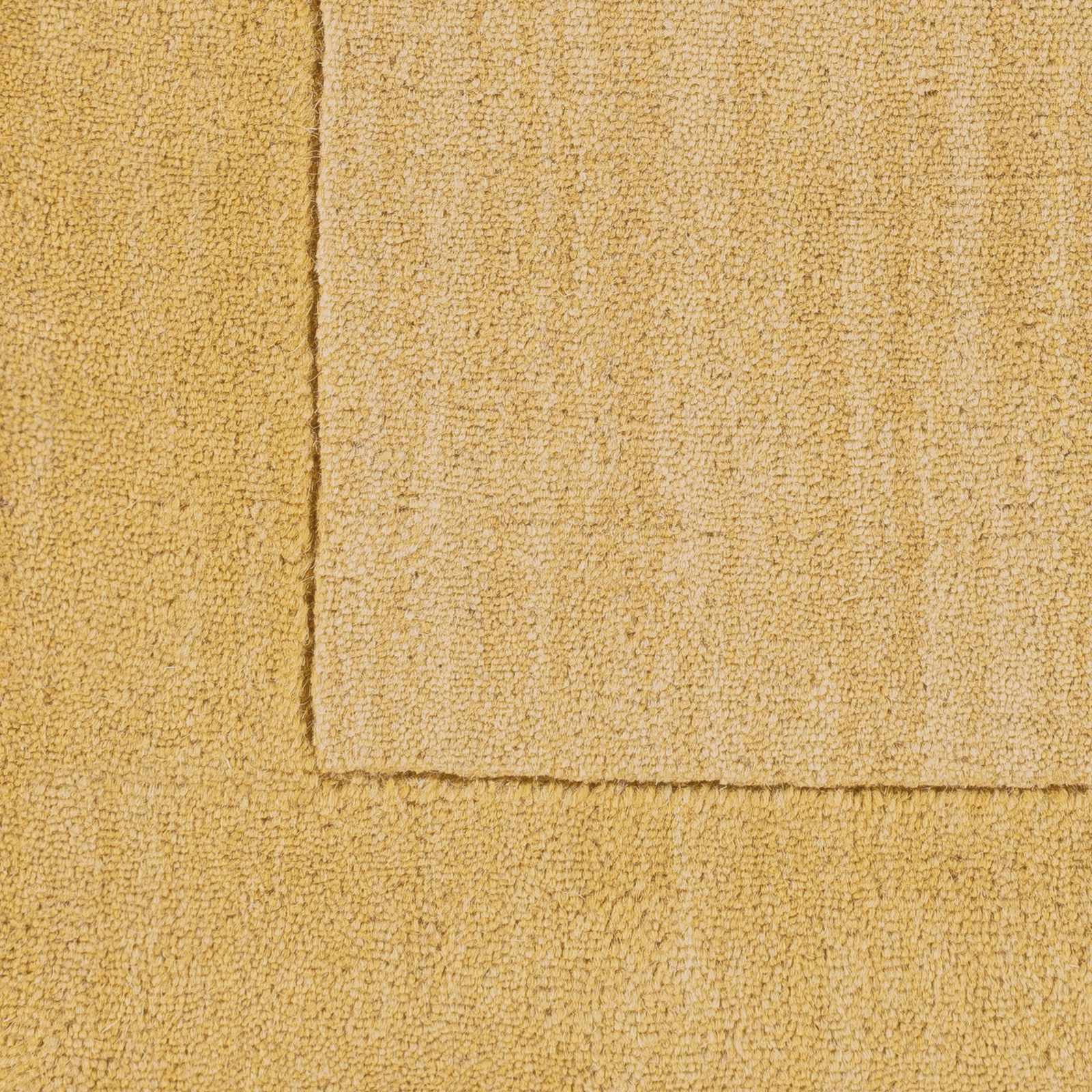 Bordered Solid Camel Yellow Wool Rug - Ornate Home