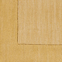 Bordered Solid Camel Yellow Wool Rug - Ornate Home