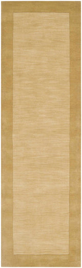 Bordered Solid Camel Yellow Wool Rug - Ornate Home