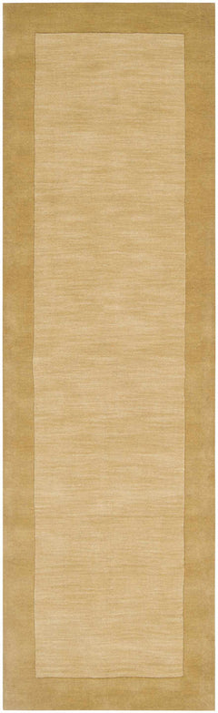 Bordered Solid Camel Yellow Wool Rug - Ornate Home