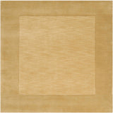 Bordered Solid Camel Yellow Wool Rug - Ornate Home