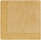Bordered Solid Camel Yellow Wool Rug - Ornate Home