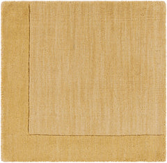 Bordered Solid Camel Yellow Wool Rug - Ornate Home