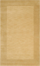 Bordered Solid Camel Yellow Wool Rug - Ornate Home